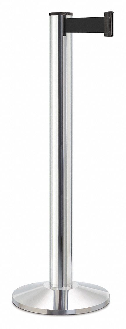 Barrier Post, Steel, Chrome