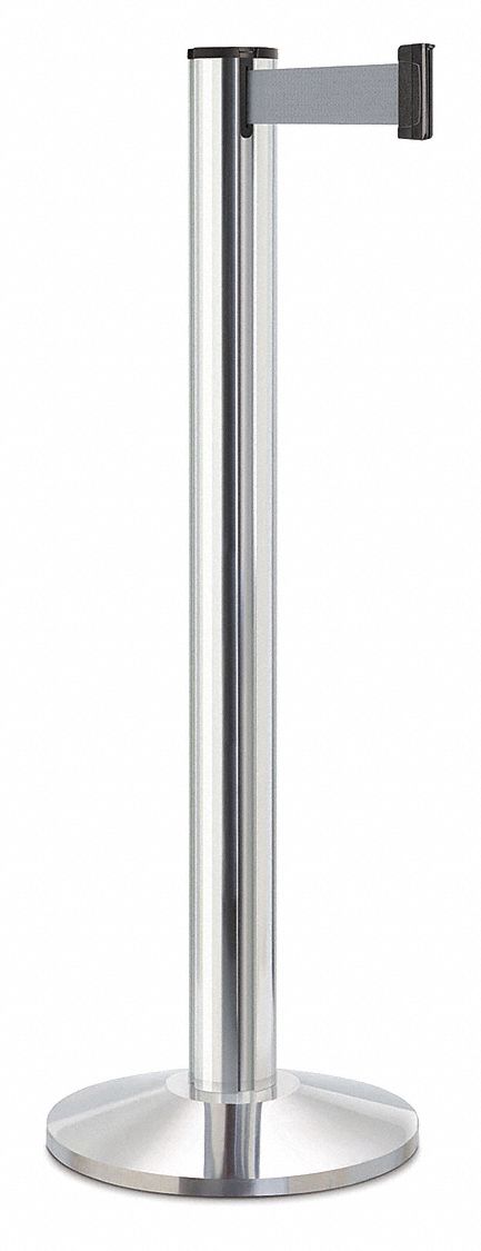 Barrier Post, Steel, Chrome