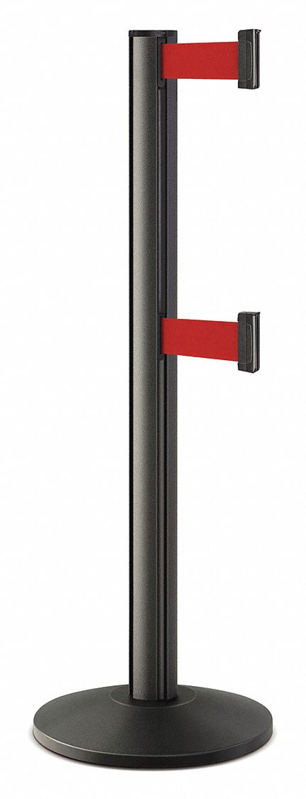Barrier Post, Steel, Black Wrinkle