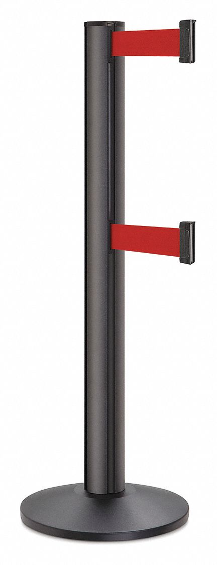 Barrier Post, Steel, Black Wrinkle