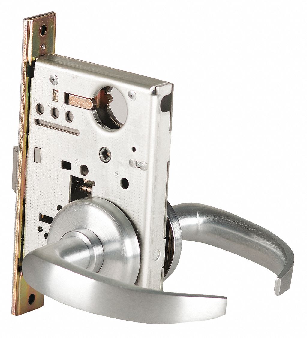 BEST Mortise Lockset, Mechanical, Heavy Duty, Lock is Keyless, Satin