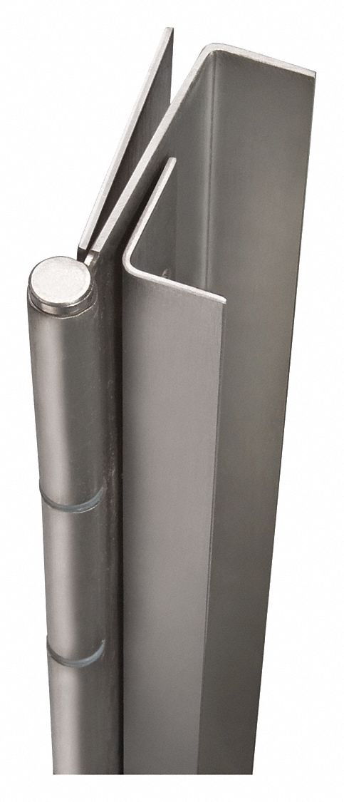 Piano Hinge: Stainless Steel, 83 1/8 in Leaf Ht, 2 3/16 in Leaf Wd