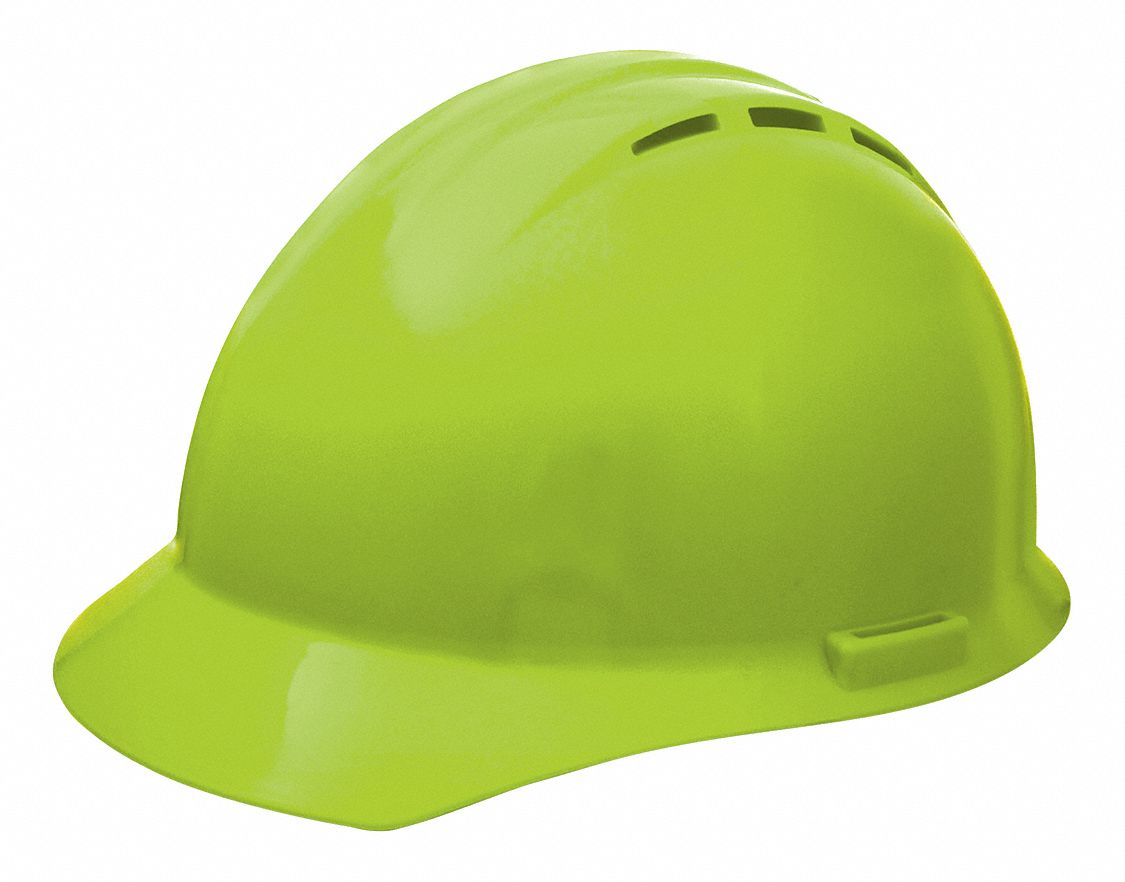 HiVisibility Green, No Graphics, Hard Hat 53EA6219450 Grainger