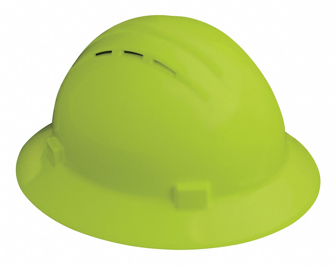 green full brim hard hat