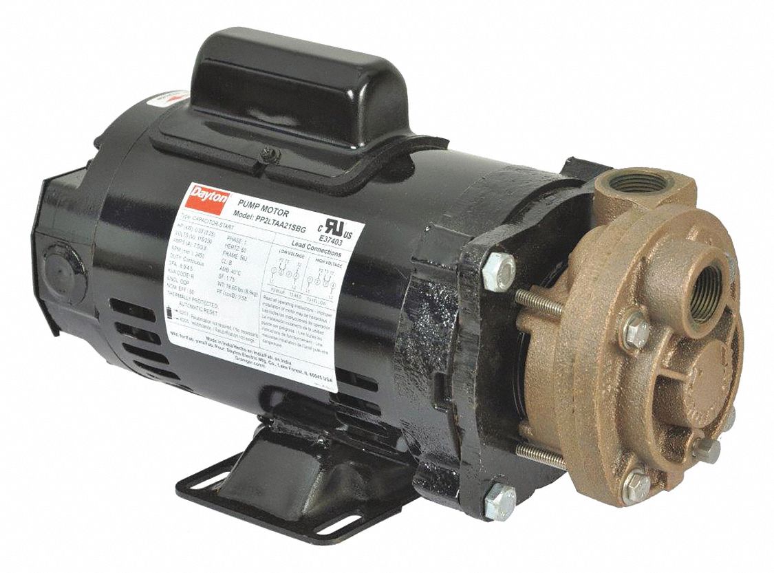 Turbine Pump: 1/2 hp, 115/230V AC, 120 psi Shut Off, Capacitor-Start/Run