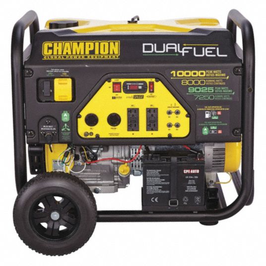 champion power equipment 8000 running watt gasoline propane portable generator