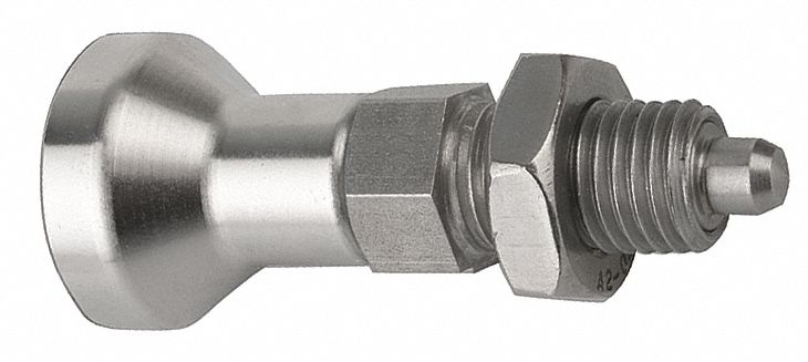 Indexing Plunger: Nonlocking, 18-8 SS Body w/ 400 SS Plunger, 1"-8 Thread