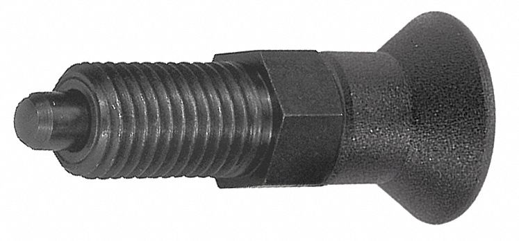 Indexing Plunger: Locking, SS, M12x1.5 Thread, 6 N to 14 N Nose Force