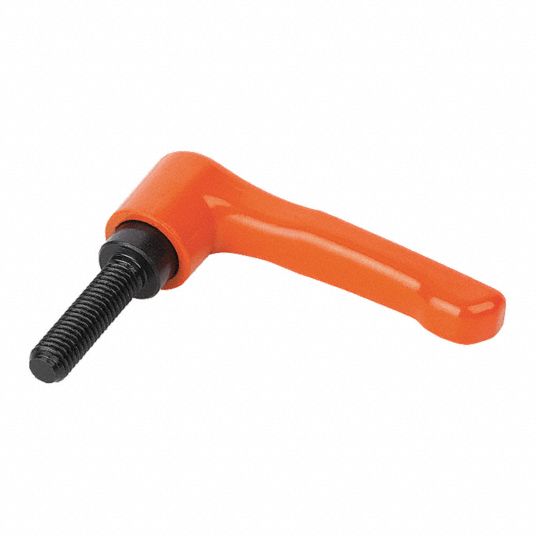 KIPP Adjustable Handle: Straight, Zinc Handle, Orange, M8 Thread Size ...