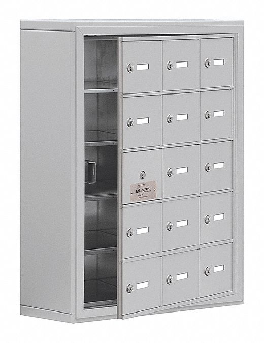 Cell Phone Locker: 24 in x 9 1/4 in x 31 in, 5 Tiers, 3 Units Wide, 14 Lockers