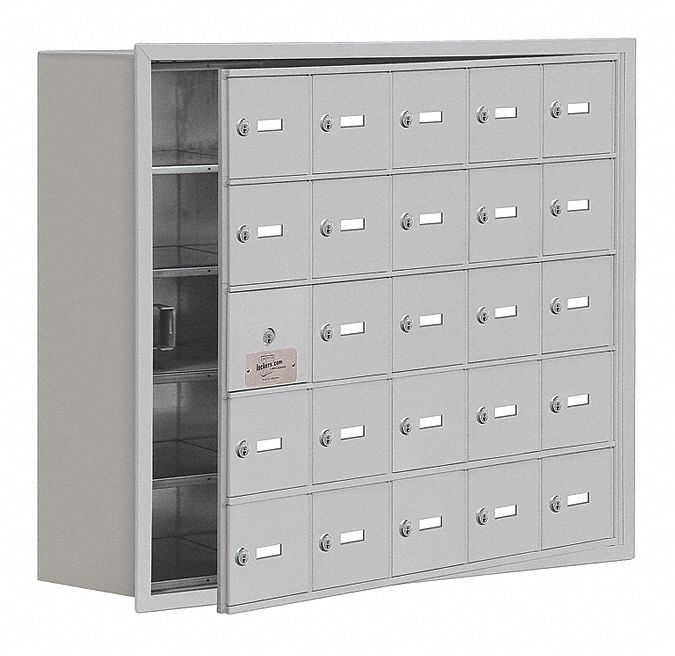 Cell Phone Locker: 35 3/4 in x 8 3/4 in x 29 3/4 in, 5 Tiers, 5 Units Wide