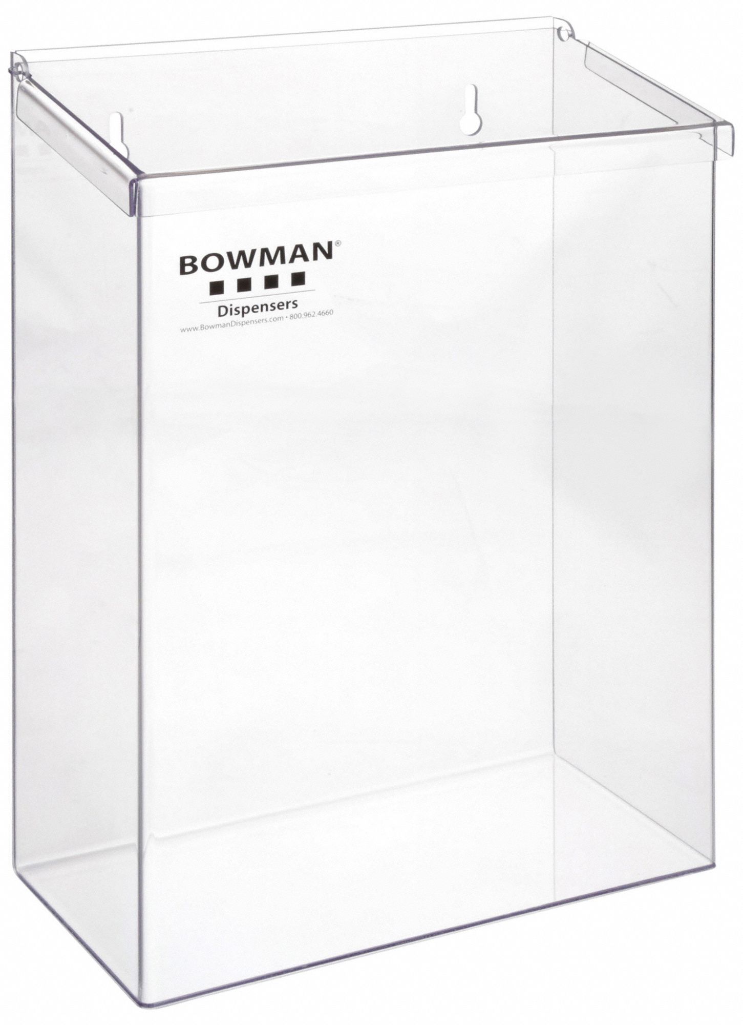 Protection Dispenser: Wall, 12 5/8 in x 5 3/4 in x 17 in, PETG, Clear