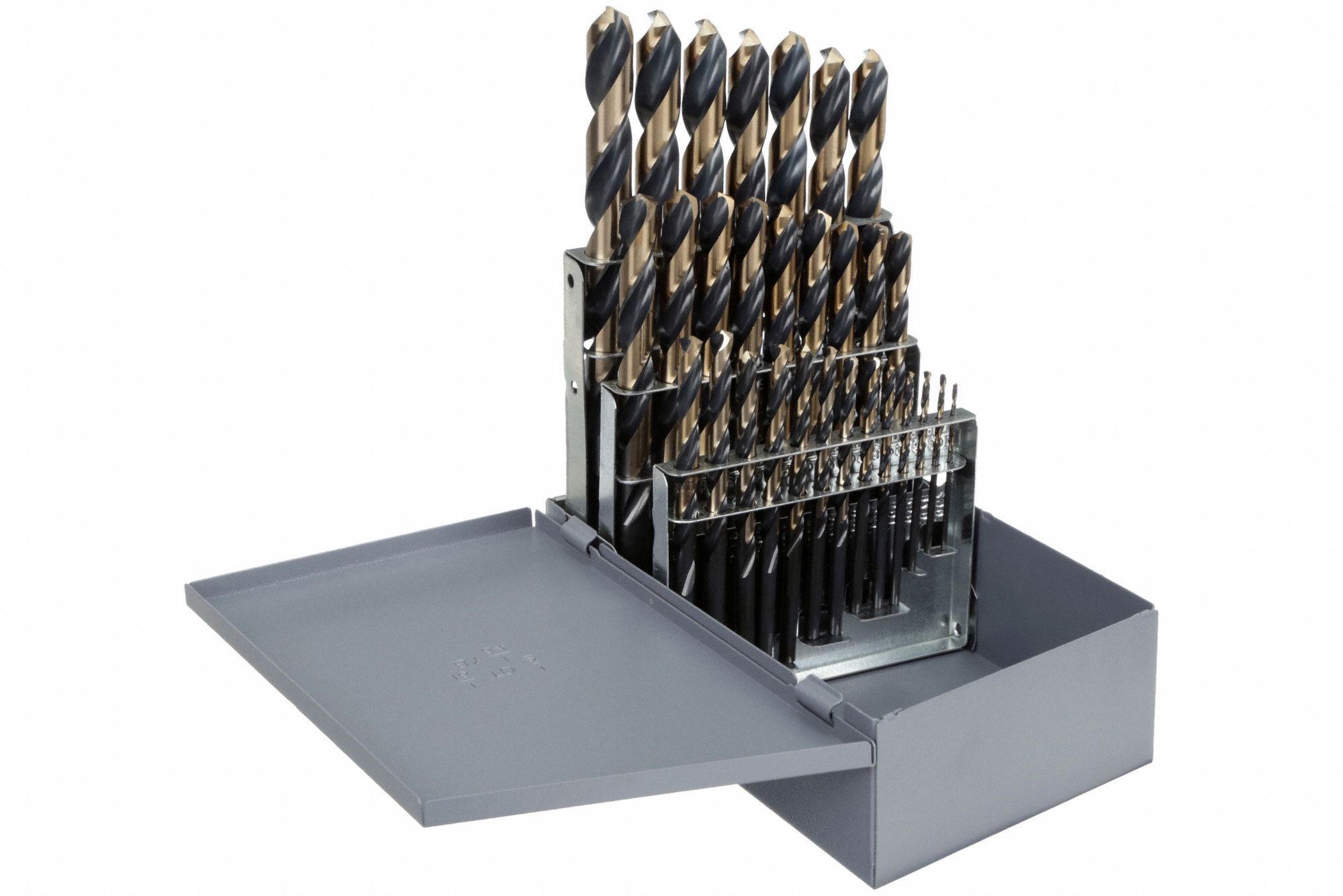 JOBBER LENGTH DRILL BIT SET, 1/16 IN SMALLEST BIT, ½ IN LARGEST BIT, 4XD