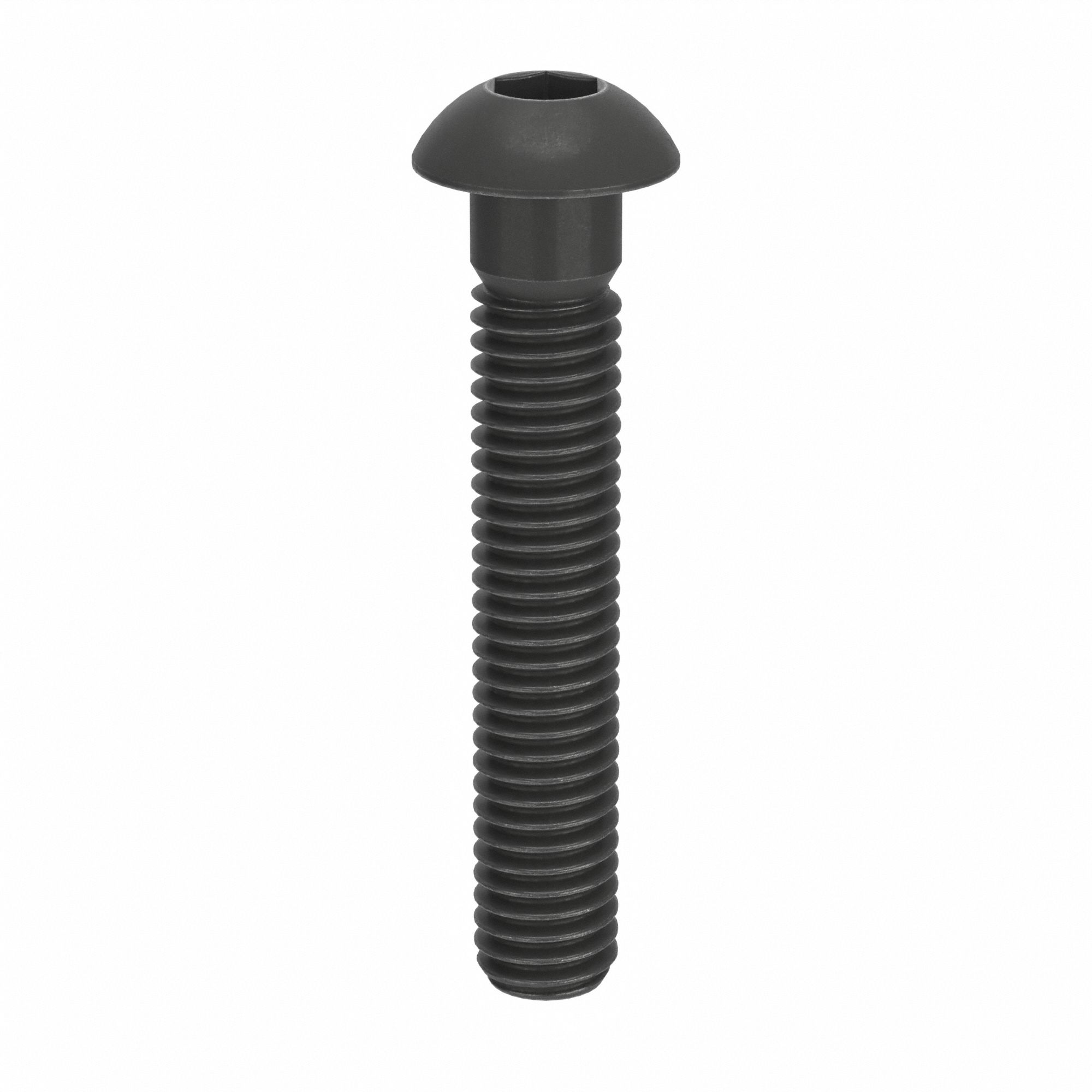 Socket Head Cap Screw: M6x1.00 Thread Size, 35 mm Lg, Button, Black Oxide, Alloy Steel, 100 PK