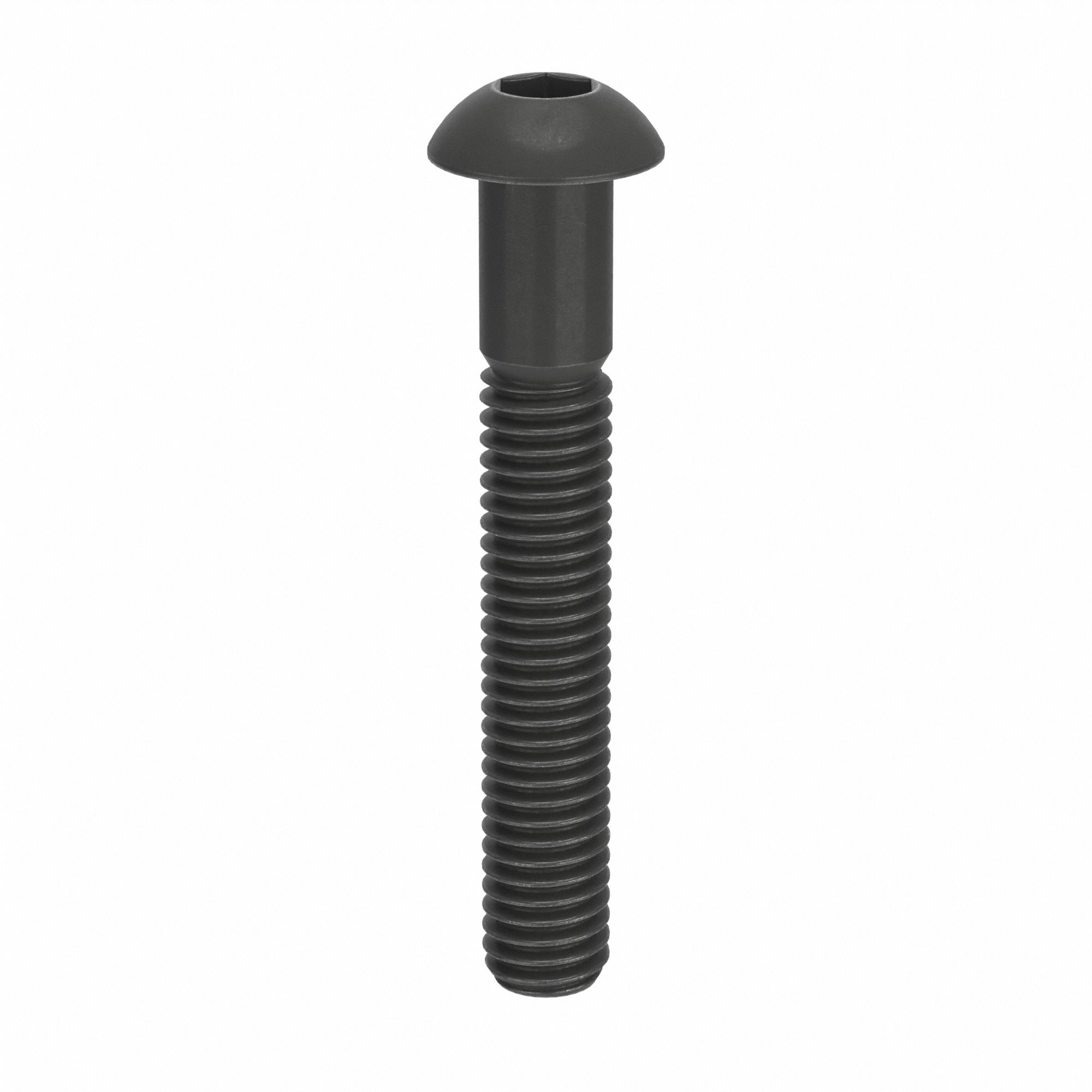 Socket Head Cap Screw: M6x1.00 Thread Size, 40 mm Lg, Button, Black Oxide, Alloy Steel, 100 PK