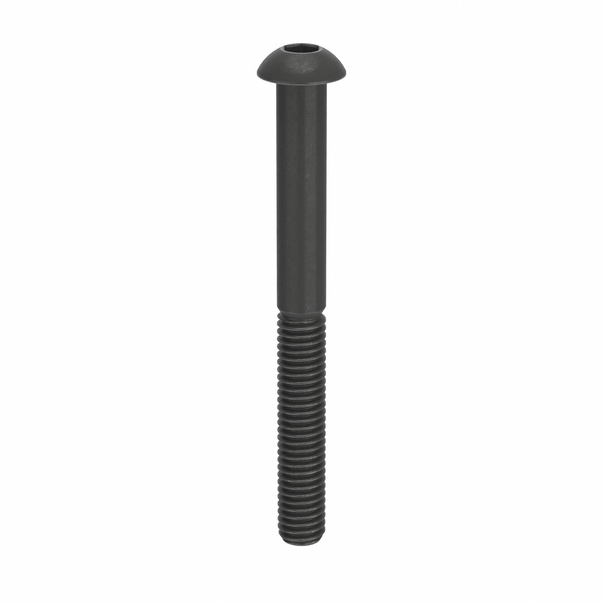 Socket Head Cap Screw: M6x1.00 Thread Size, 60 mm Lg, Button, Black Oxide, Alloy Steel, 100 PK