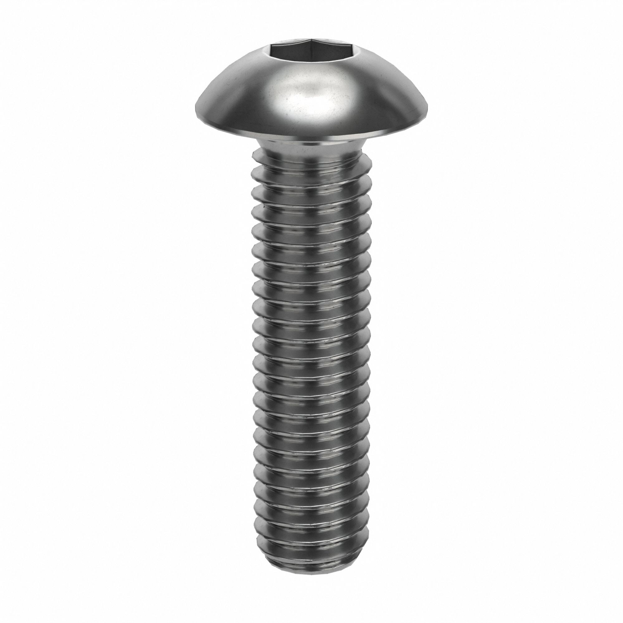Socket Head Cap Screw: M3x0.50 Thread Size, 12 mm Lg, Button, Plain, Stainless Steel, 18-8, 50 PK
