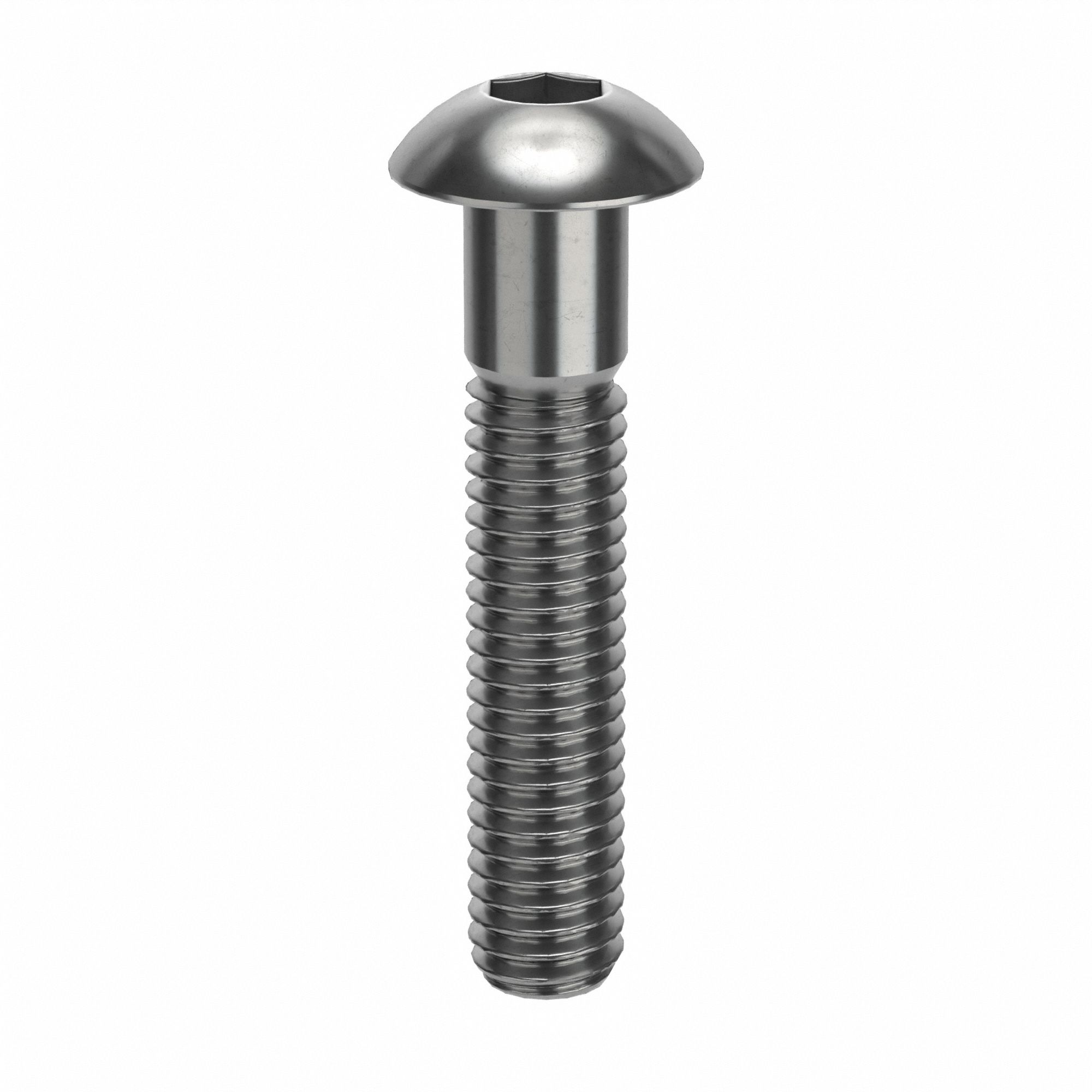 Socket Head Cap Screw: M3x0.50 Thread Size, 16 mm Lg, Button, Plain, Stainless Steel, 18-8, 50 PK