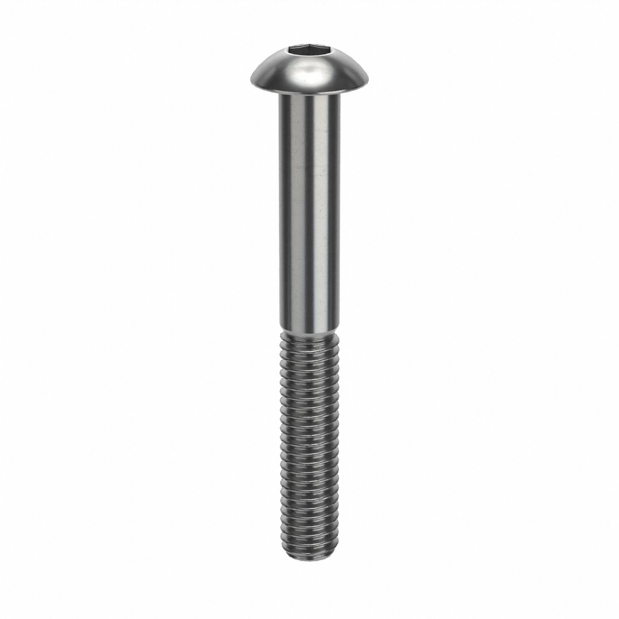 Socket Head Cap Screw: M3x0.50 Thread Size, 25 mm Lg, Button, Plain, Stainless Steel, 18-8, 50 PK