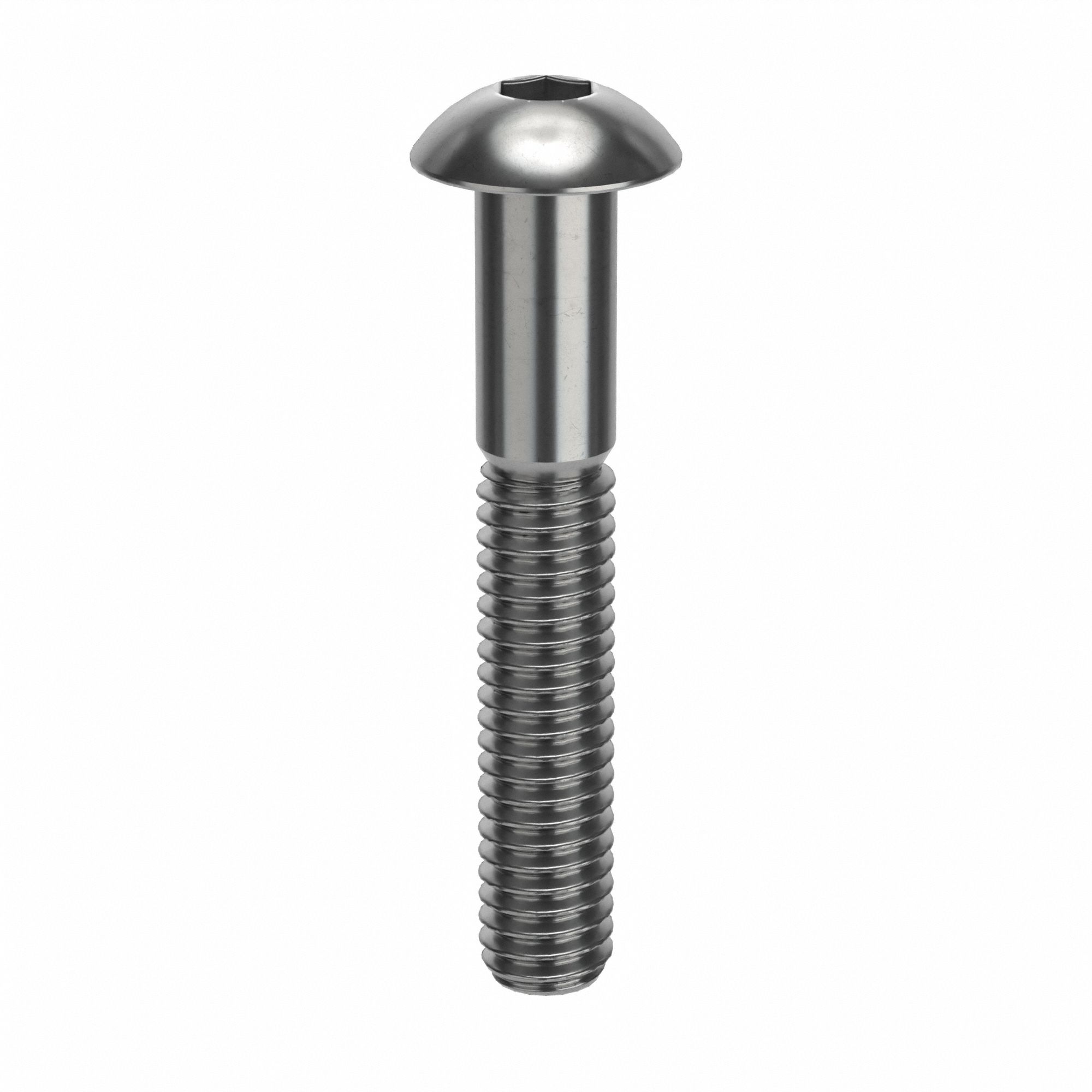 Socket Head Cap Screw: M4x0.70 Thread Size, 25 mm Lg, Button, Plain, Stainless Steel, 18-8, 50 PK