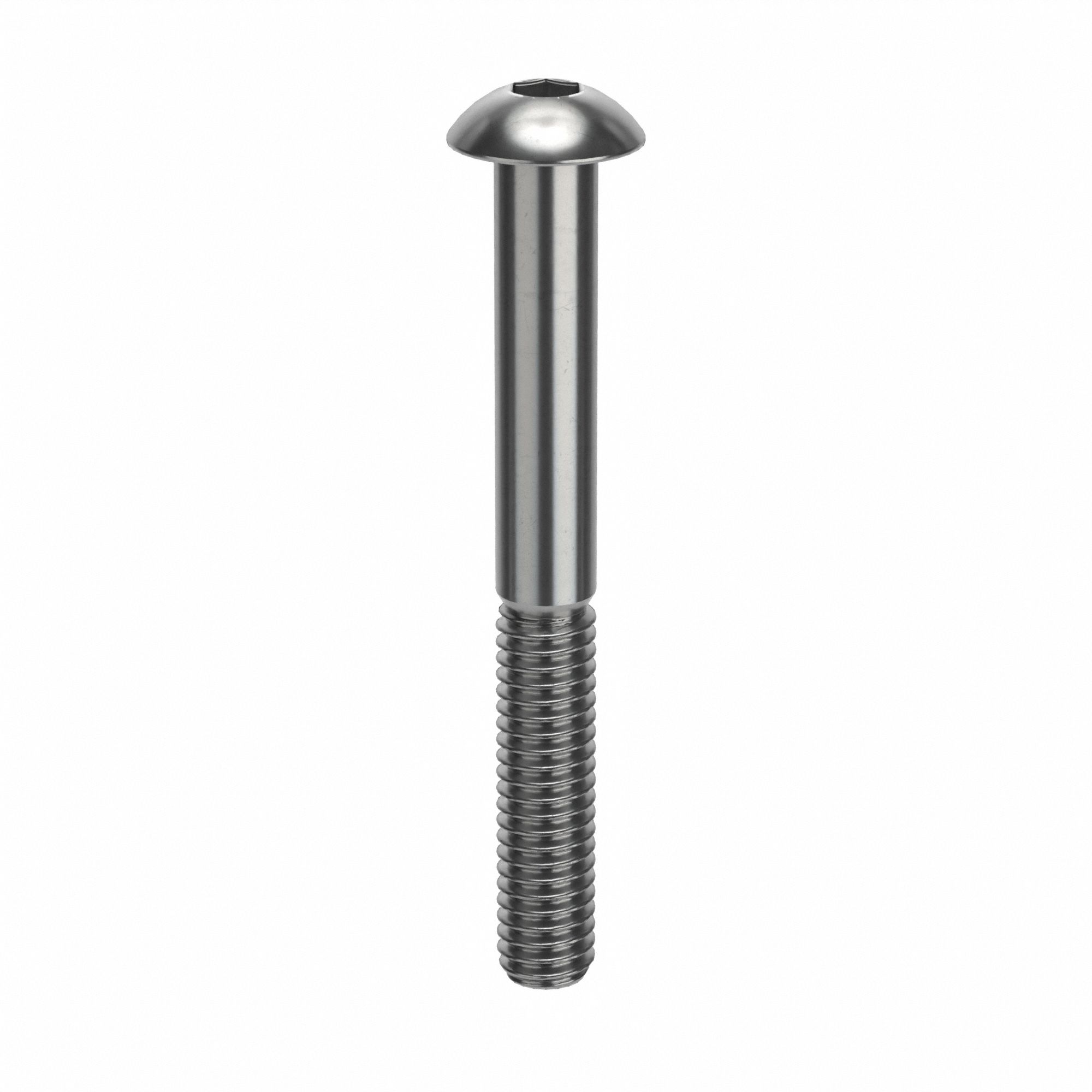 Socket Head Cap Screw: M4x0.70 Thread Size, 35 mm Lg, Button, Plain, Stainless Steel, 18-8, 50 PK