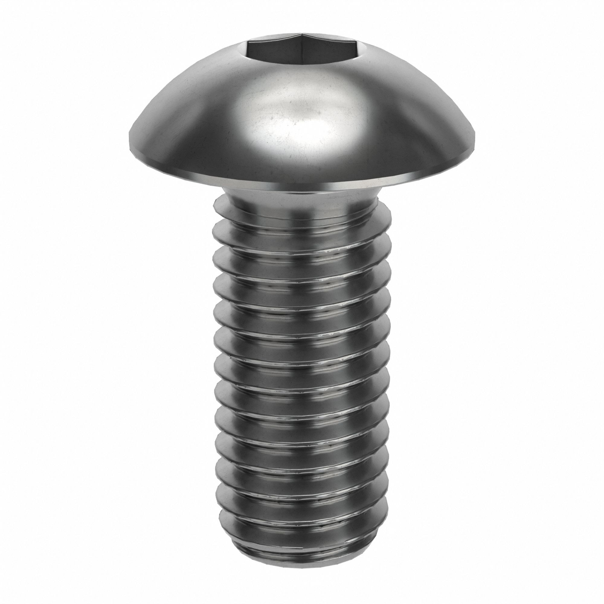 SOCKET HEAD CAP SCREW, M5-0.8 THREAD, 12MM L, BUTTON, PLAIN, 18-8 STAINLESS STEEL, 50 PK