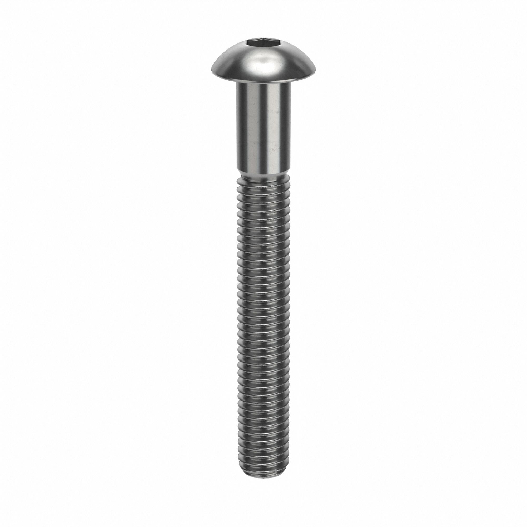 Socket Head Cap Screw: M5x0.80 Thread Size, 40 mm Lg, Button, Plain, Stainless Steel, 18-8, 50 PK