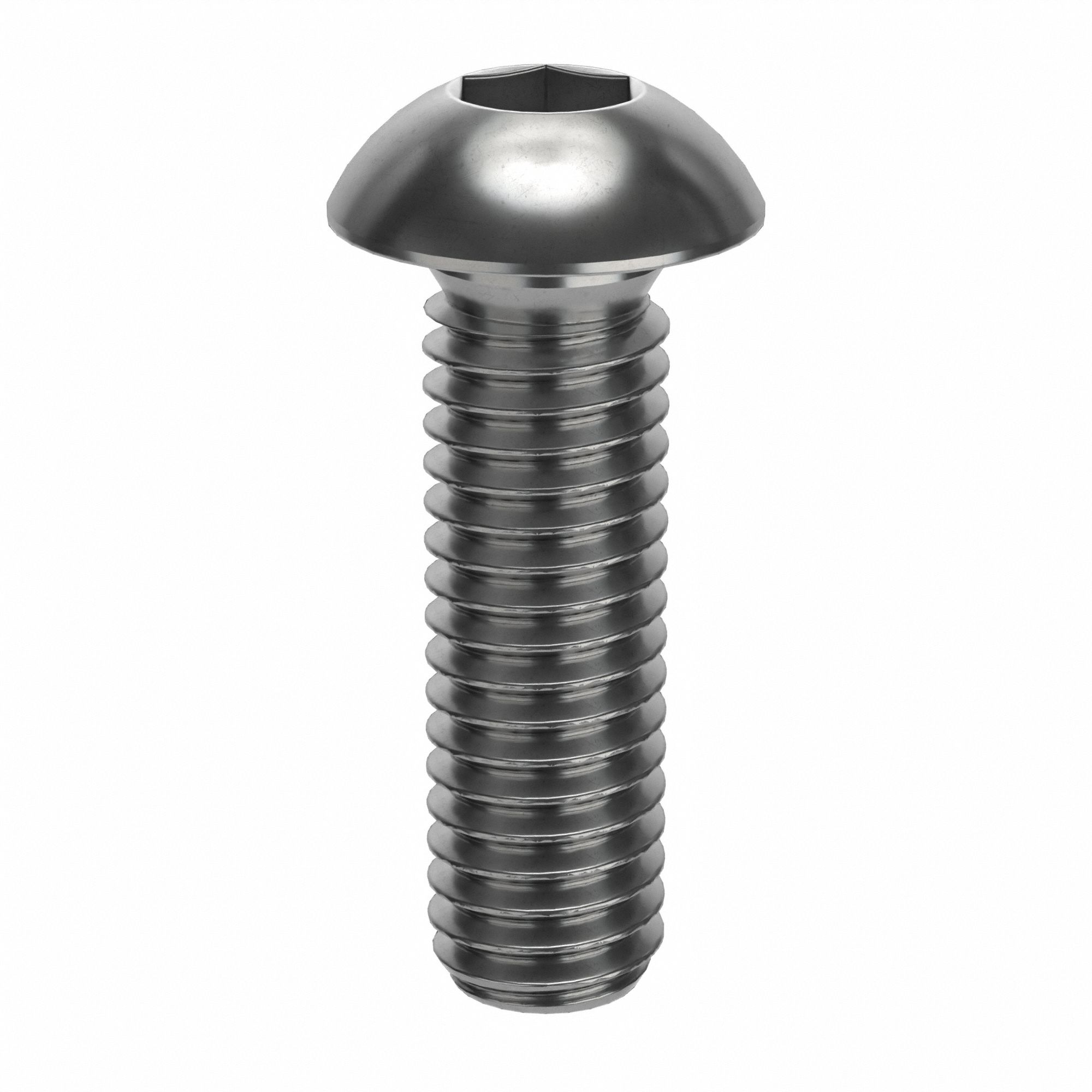 SOCKET HEAD CAP SCREW, M6-1 THREAD, 20MM L, BUTTON, PLAIN FINISH, 18-8 STAINLESS STEEL, 50 PK