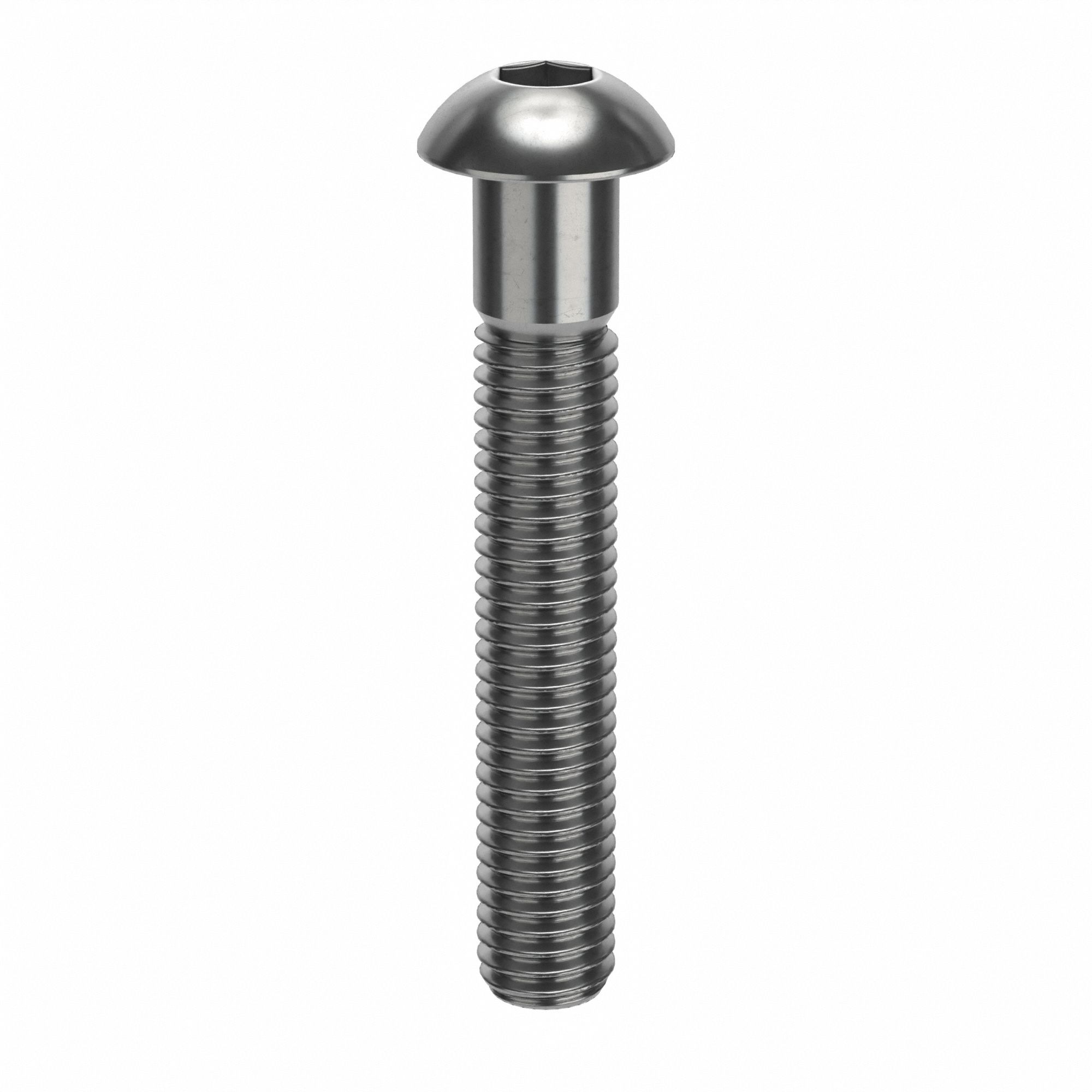 Socket Head Cap Screw: M8x1.25 Thread Size, 50 mm Lg, Button, Plain, Stainless Steel, 18-8, 50 PK