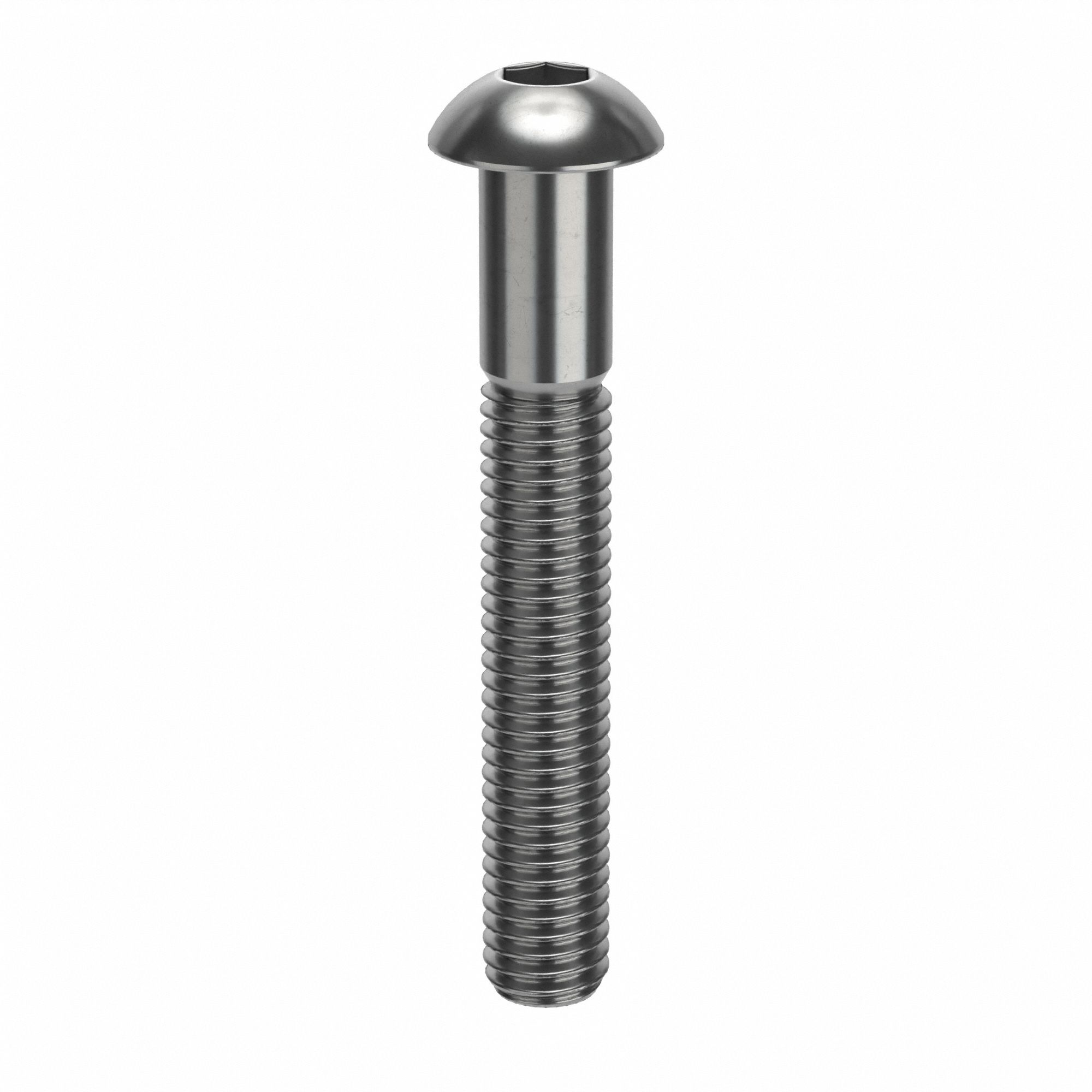 Socket Head Cap Screw: M8x1.25 Thread Size, 55 mm Lg, Button, Plain, Stainless Steel, 18-8, 50 PK
