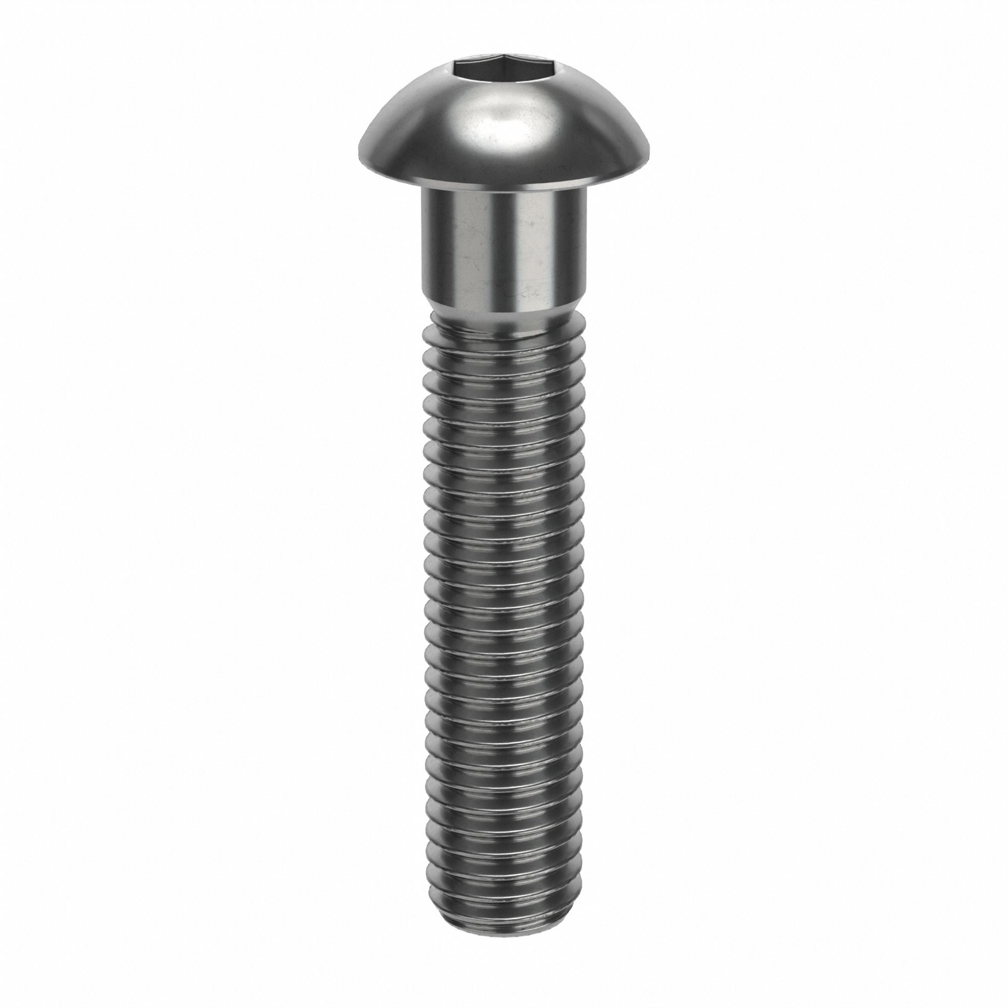 Socket Head Cap Screw: M10x1.50 Thread Size, 50 mm Lg, Button, Plain, Stainless Steel, 18-8, 50 PK