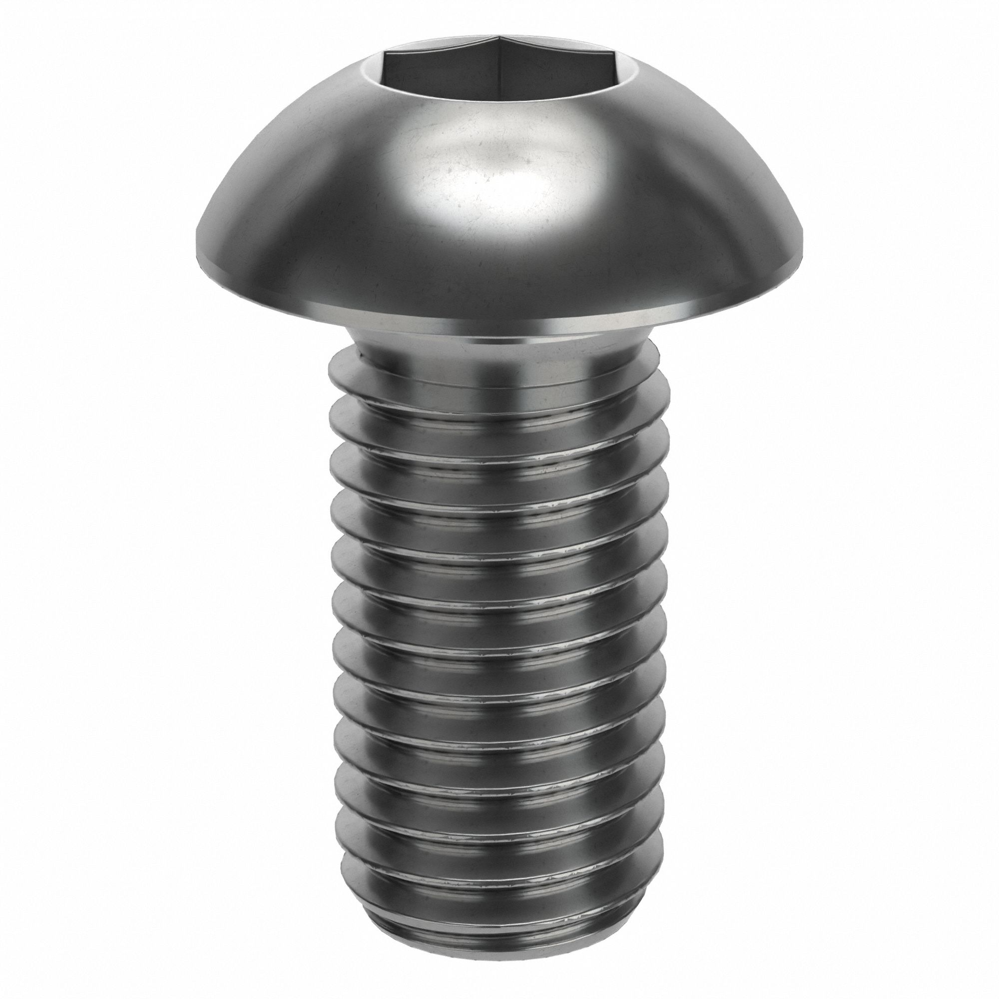 Socket Head Cap Screw: M12x1.75 Thread Size, 25 mm Lg, Button, Plain, Stainless Steel, 18-8, 25 PK