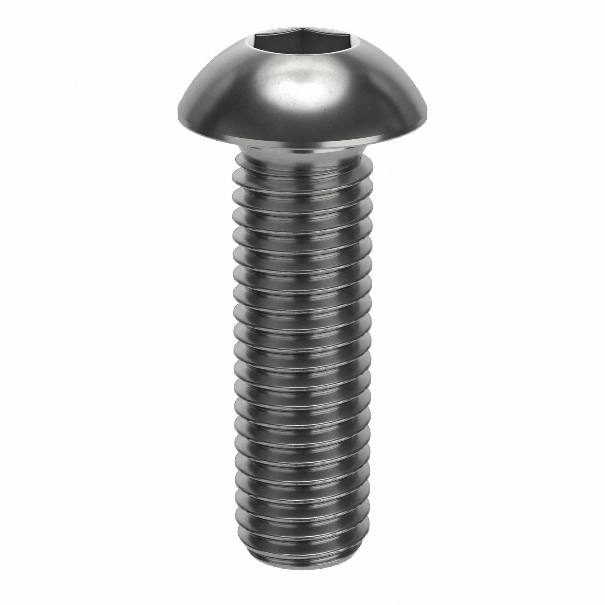 Socket Head Cap Screw: M12x1.75 Thread Size, 40 mm Lg, Button, Plain, Stainless Steel, 18-8, 25 PK