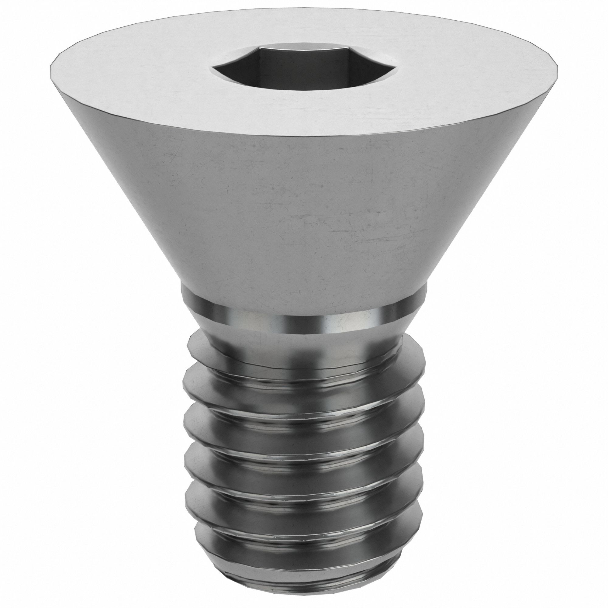 Socket Head Cap Screw: M4x0.70 Thread Size, 6 mm Lg, Flat, Plain, Stainless Steel, 18-8, 50 PK