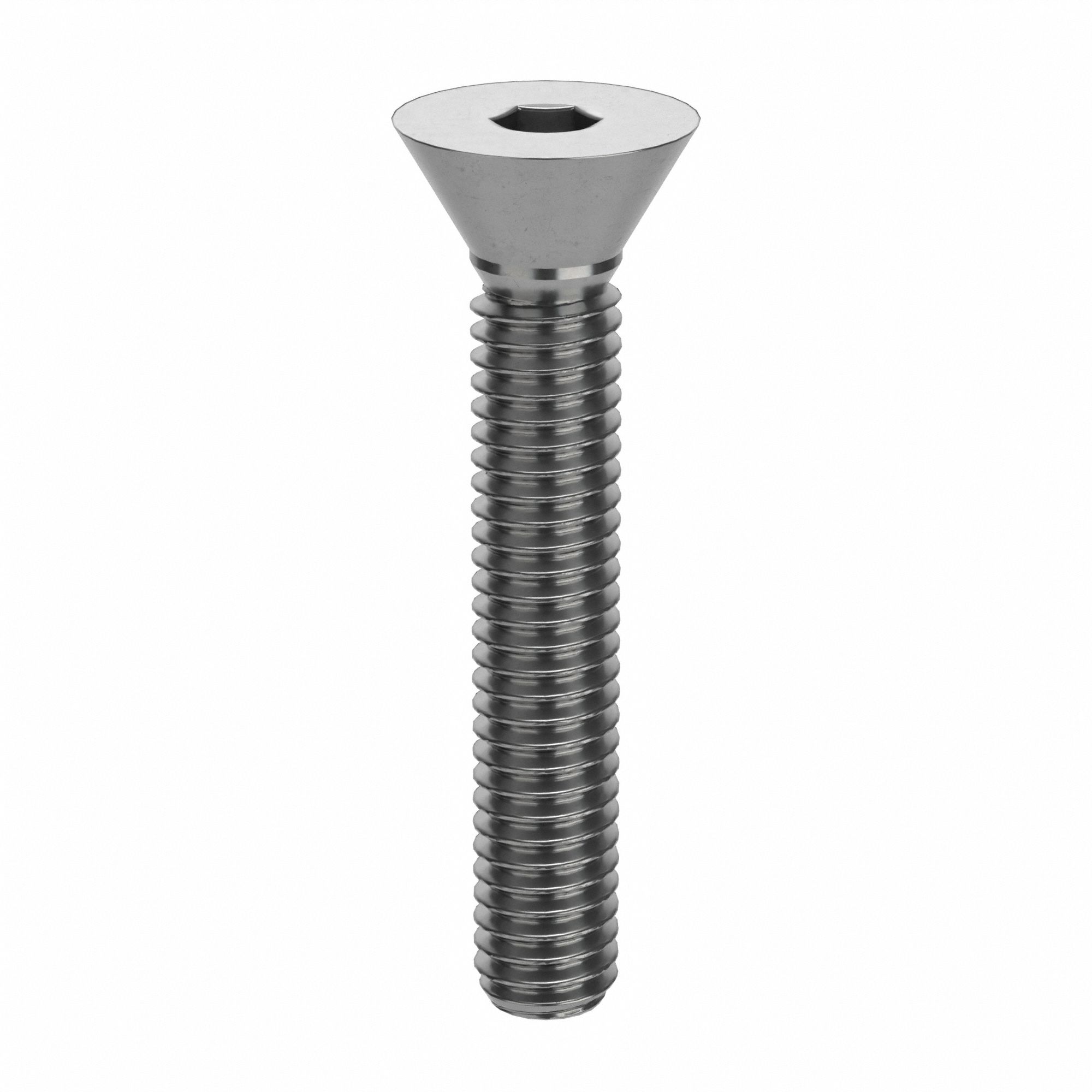 Socket Head Cap Screw: M4x0.70 Thread Size, 25 mm Lg, Flat, Plain, Stainless Steel, 18-8, 50 PK