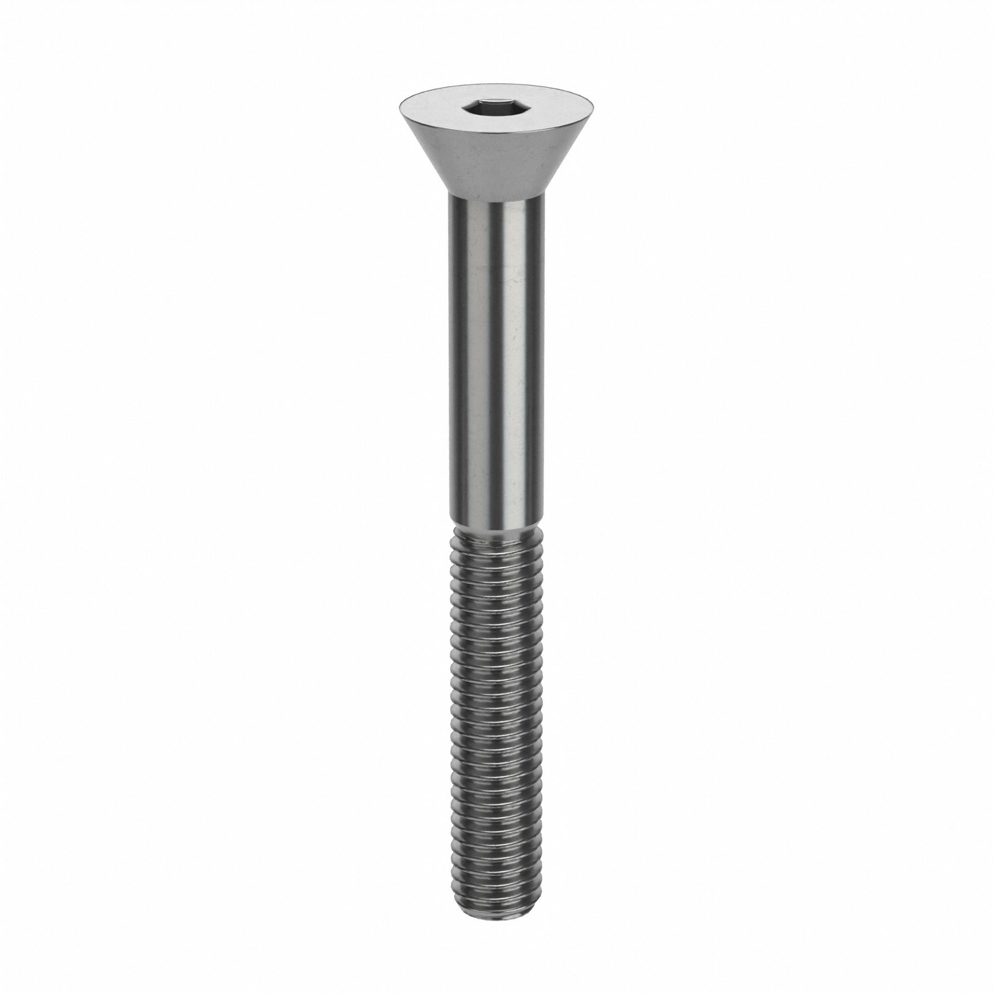 Socket Head Cap Screw: M5x0.80 Thread Size, 45 mm Lg, Flat, Plain, Stainless Steel, 18-8, 50 PK