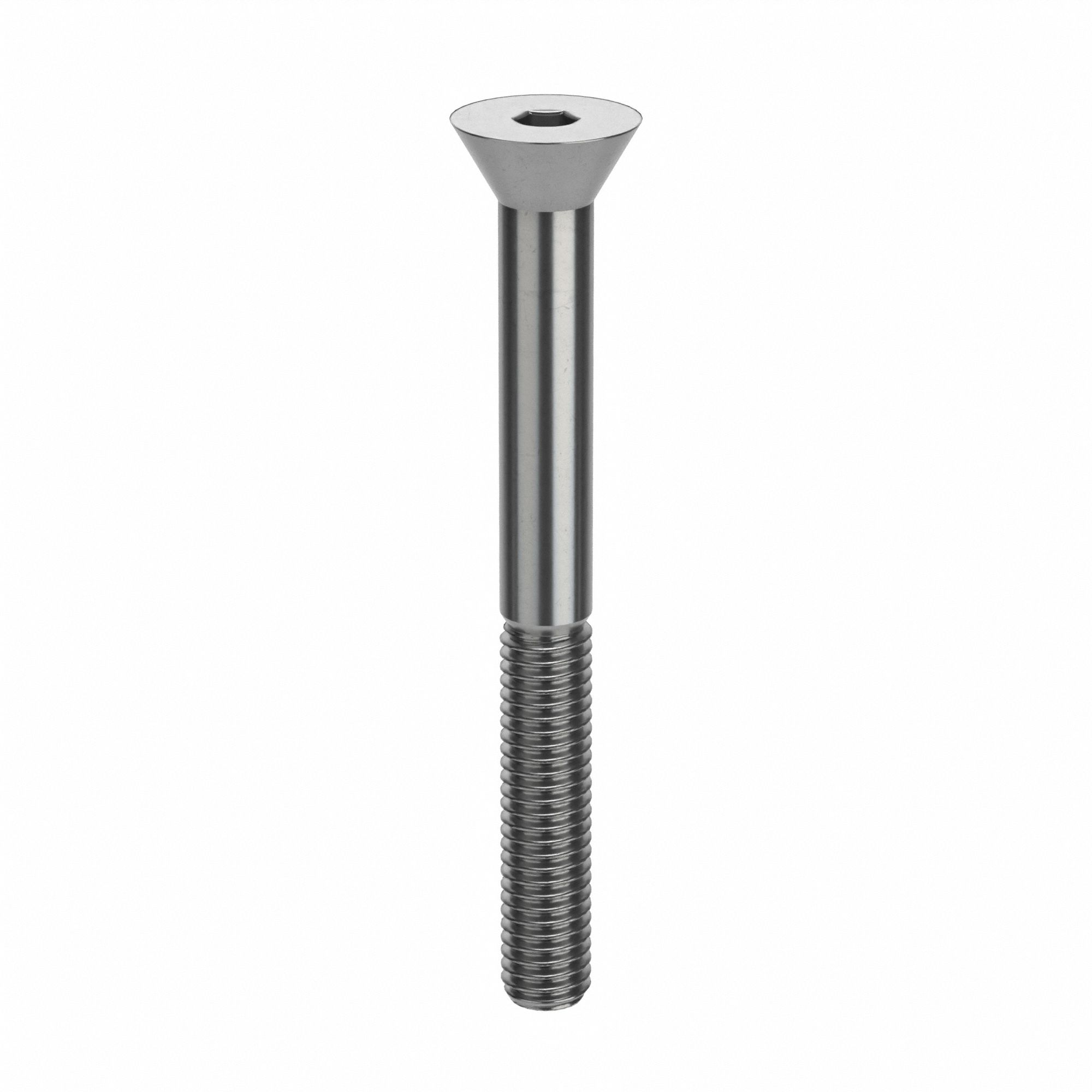 Socket Head Cap Screw: M5x0.80 Thread Size, 50 mm Lg, Flat, Plain, Stainless Steel, 18-8, 50 PK