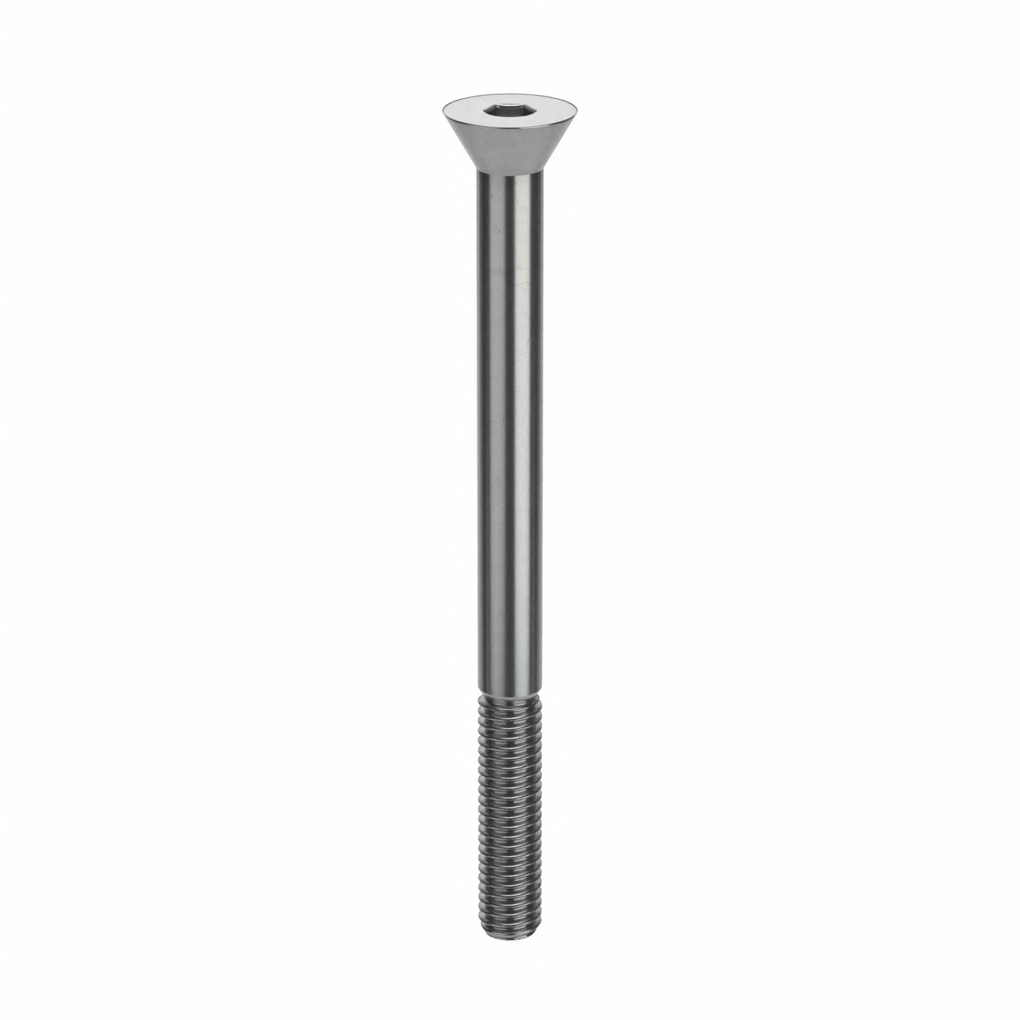 Socket Head Cap Screw: M6x1.00 Thread Size, 80 mm Lg, Flat, Plain, Stainless Steel, 18-8, 50 PK