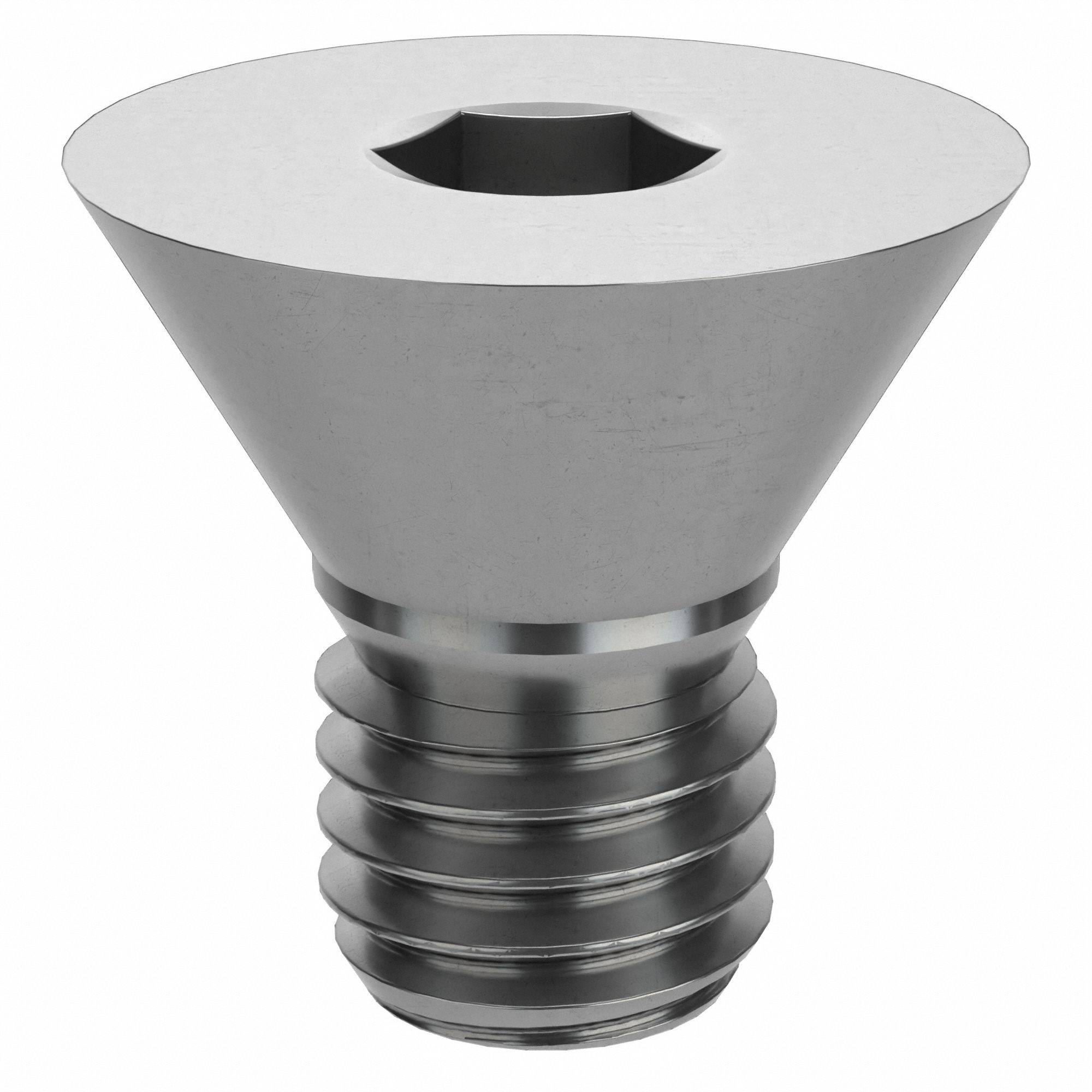 Socket Head Cap Screw: M8x1.25 Thread Size, 10 mm Lg, Flat, Plain, Stainless Steel, 18-8, 50 PK