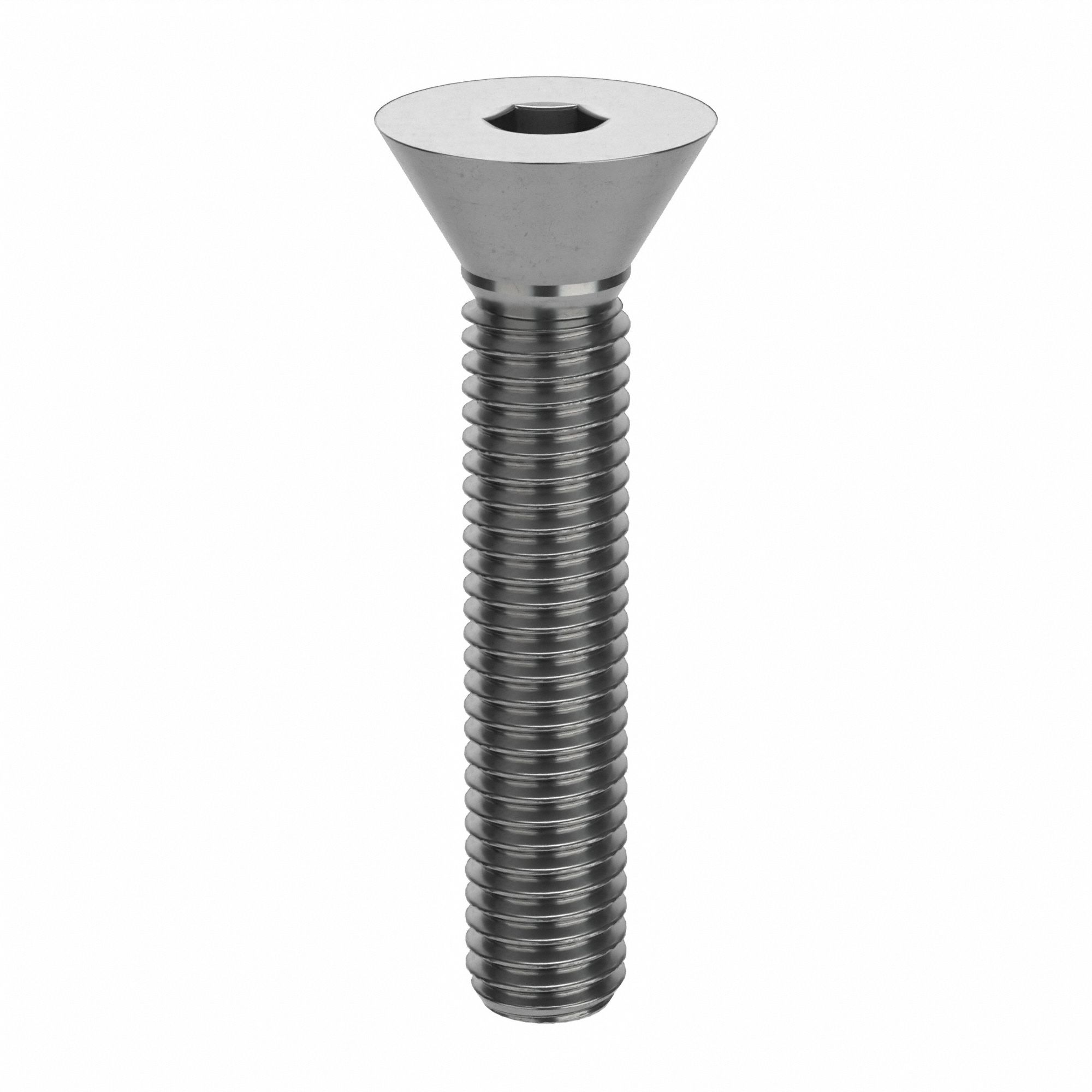 Socket Head Cap Screw: M8x1.25 Thread Size, 45 mm Lg, Flat, Plain, Stainless Steel, 18-8, 50 PK
