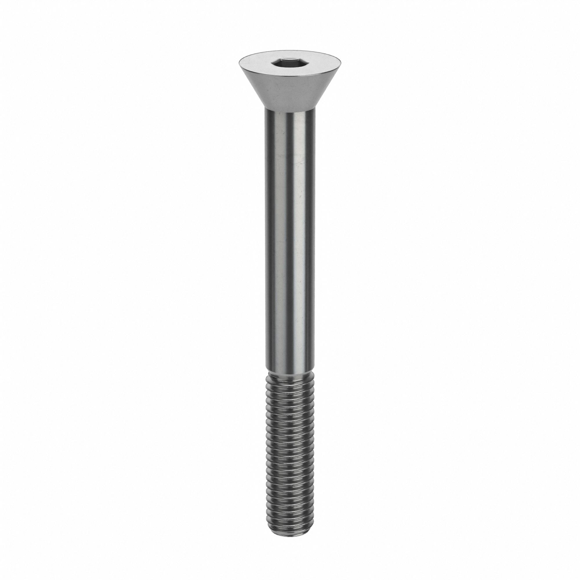 Socket Head Cap Screw: M8x1.25 Thread Size, 80 mm Lg, Flat, Plain, Stainless Steel, 18-8, 25 PK