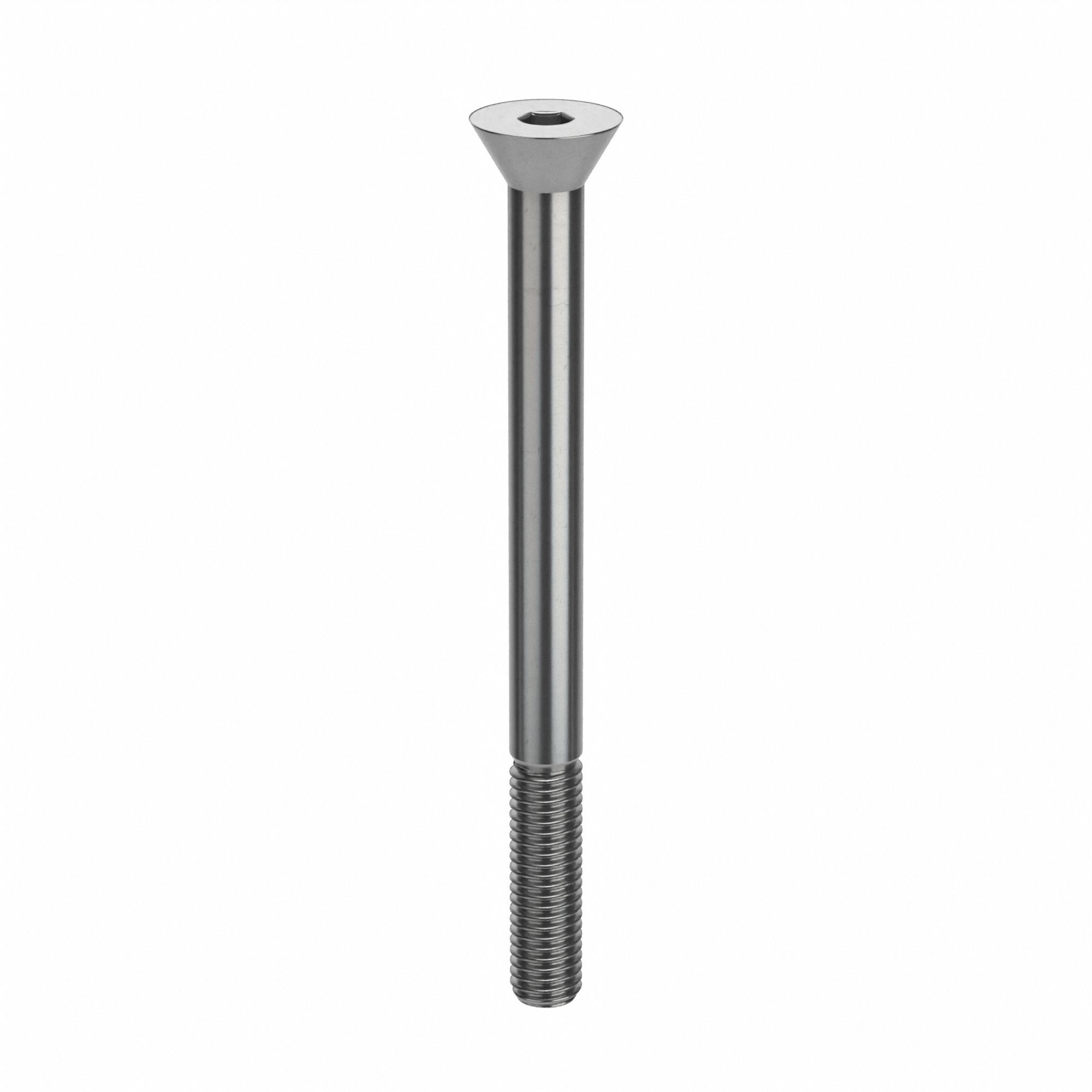 Socket Head Cap Screw: M8x1.25 Thread Size, 100 mm Lg, Flat, Plain, Stainless Steel, 18-8, 25 PK