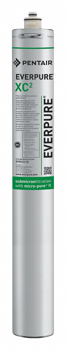 Quick-Connect Water Filter: 0.5 micron, 1.7 gpm, 12, 000 gal, 25 in Overall Ht