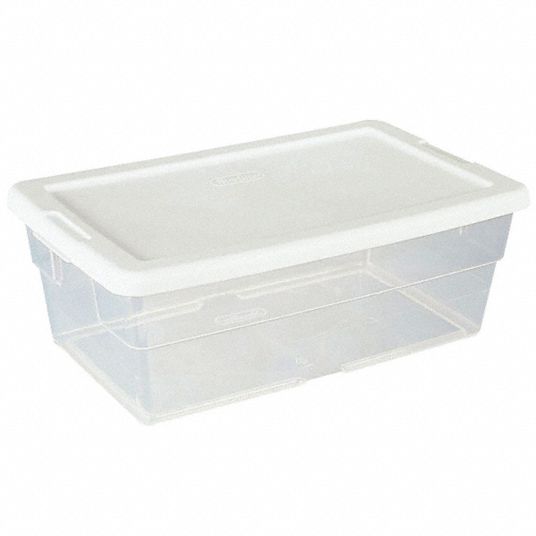 Sterilite 6 Quart Stacking Closet Storage Tote Container, Clear