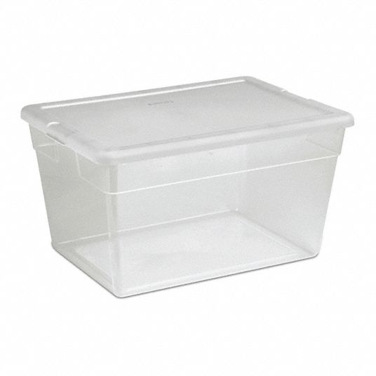 Sterilite 20 Qt. Clear Plastic Storage Box with White Lid 