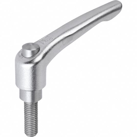 KIPP Adjustable Handle: Teardrop, Stainless Steel Handle, M10 Thread Size,  30.00mm Stud Lg/Tap Dp
