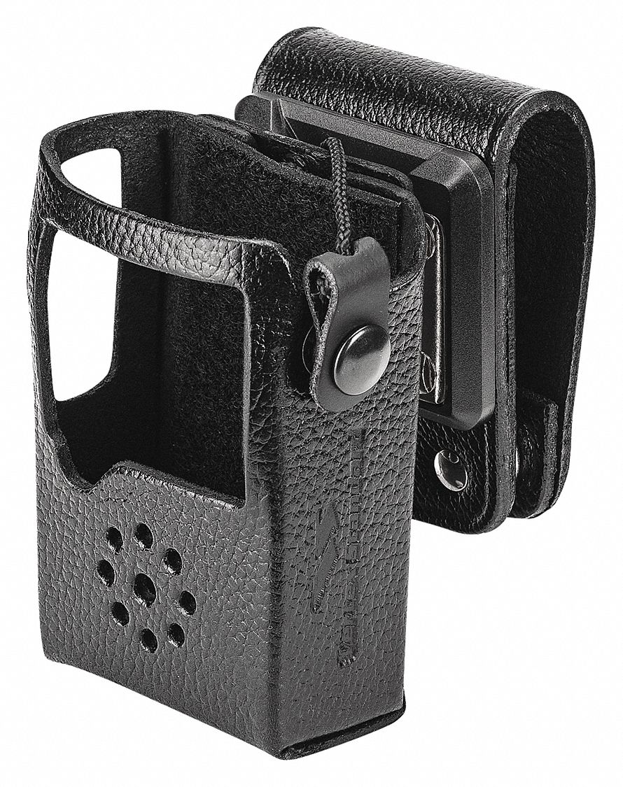 CARRY HOLSTER, MOTOROLA, SWIVEL BELT LOOP, MFR NO. AC146U002-VX, AC146U012-VX, BLK, LEATHER, PKG 1