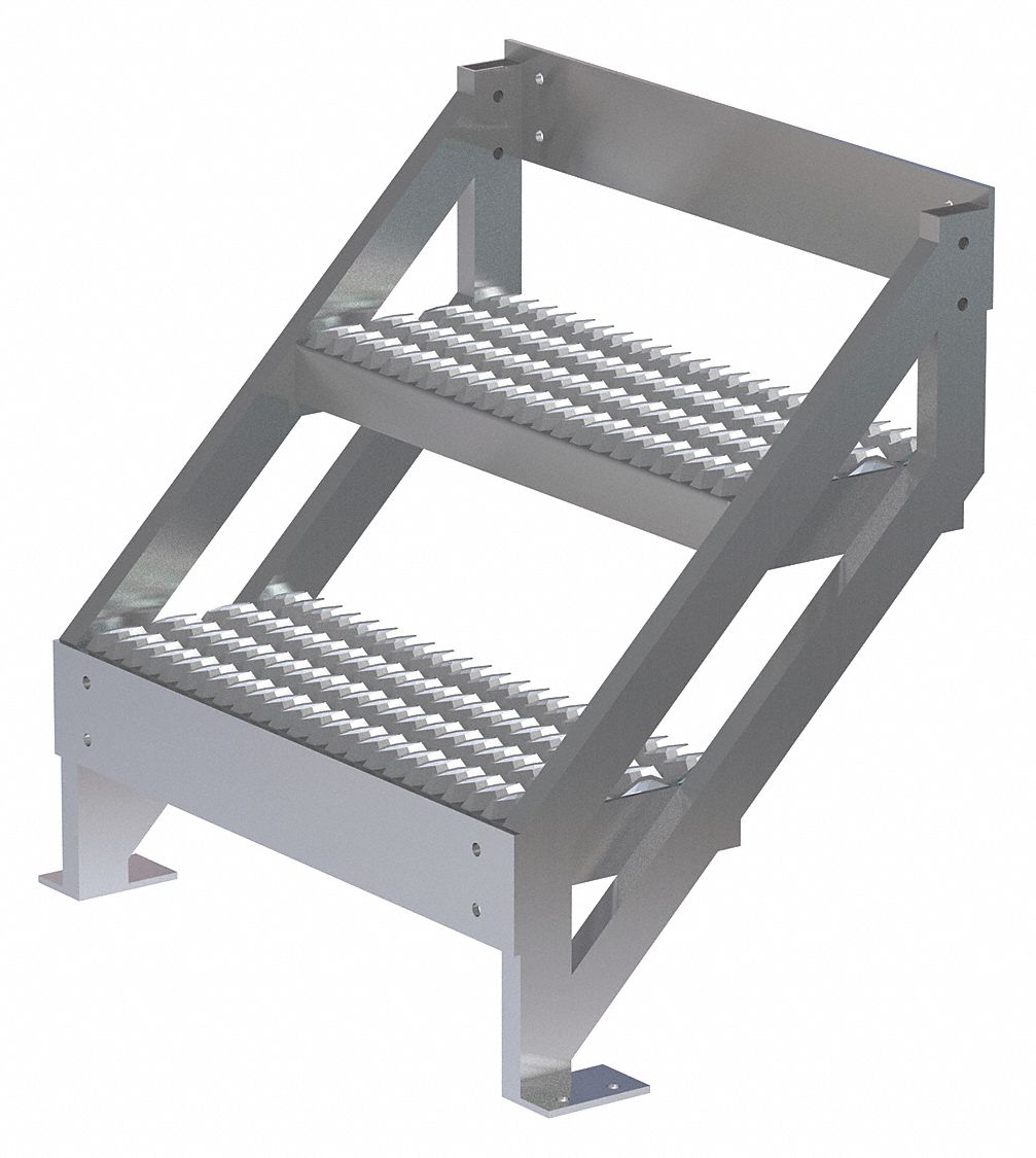 TRIARC Ladder, Climbing Angle 45 °, 500 lbLoad Cap., Serrated Tread