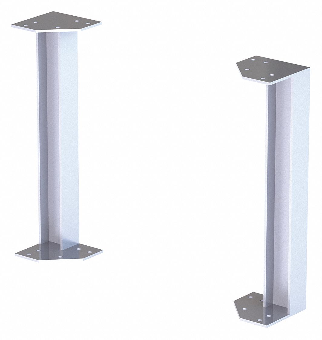 Platform Support Leg: 2.3 ft Overall Ht, 30 in Overall Wd, 500 lb Load Capacity