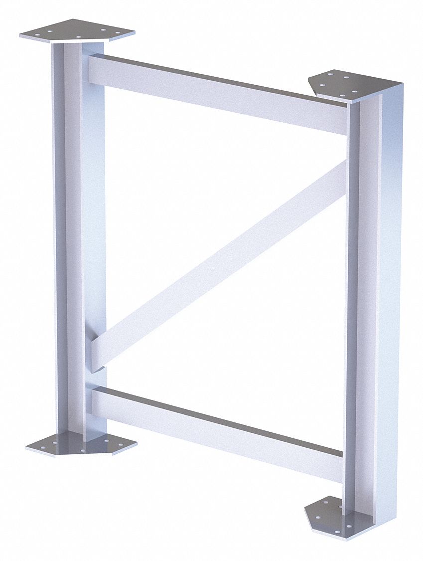 Platform Support Leg: 3 ft Overall Ht, 30 in Overall Wd, 500 lb Load Capacity